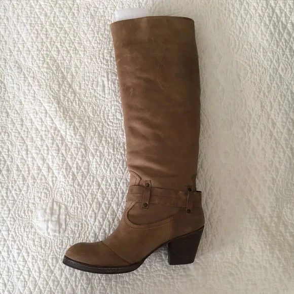 Anthropologie SixtySeven 67 Martingale Bow Leather Riding Boots Brown Women's - Picture 7 of 16